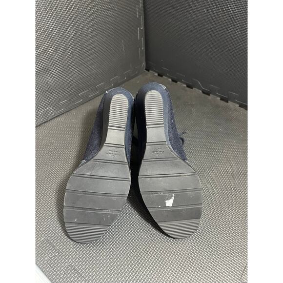 Kate Spade Lace Up Wool Colorblock Wedge Bootie Shoes Blue Womens Size 8.5 - Picture 5 of 8